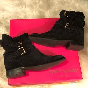 Kate Spade Sabina suede bow booties